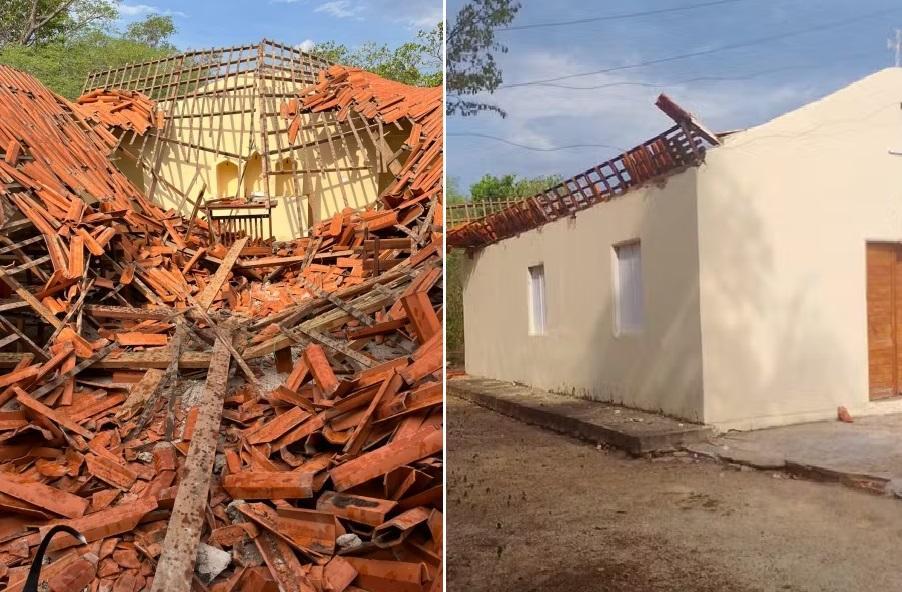 Teto da Capela de Santo Antônio desaba em José de Freitas