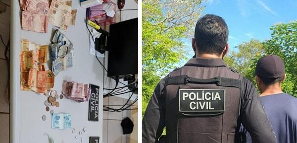 Polícia prendeu suspeito e apreendeu dinheiro