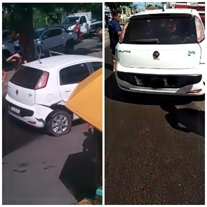Automóvel colidiu com o metrô