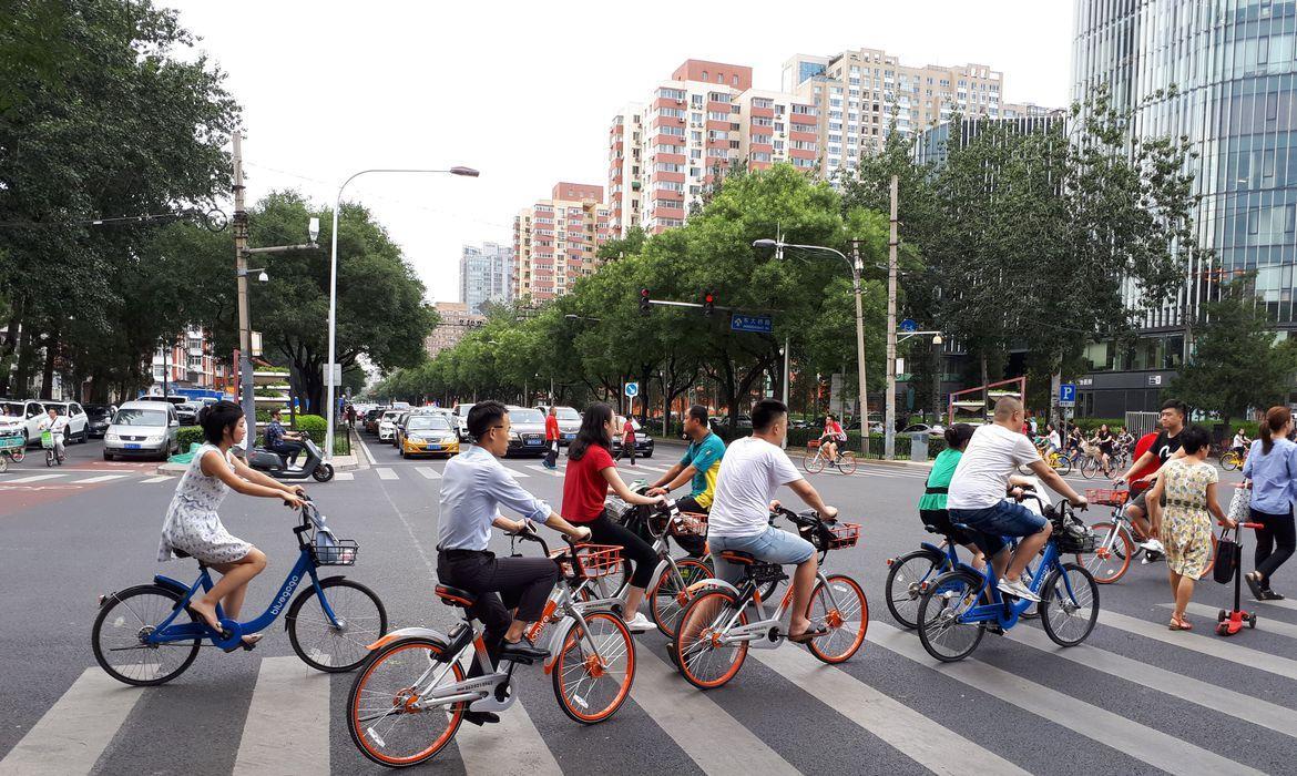 Uso de bicicletas compartilhadas na China