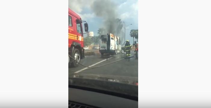 Viatura pegou fogo na BR 316