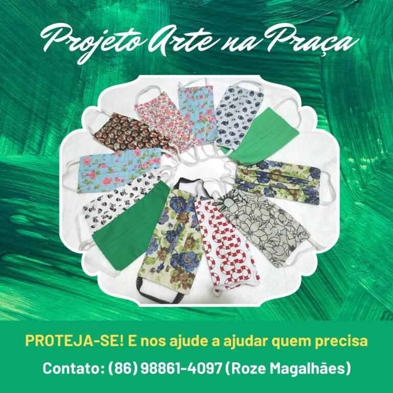 Projeto Arte a Praça confecciona máscaras para doação