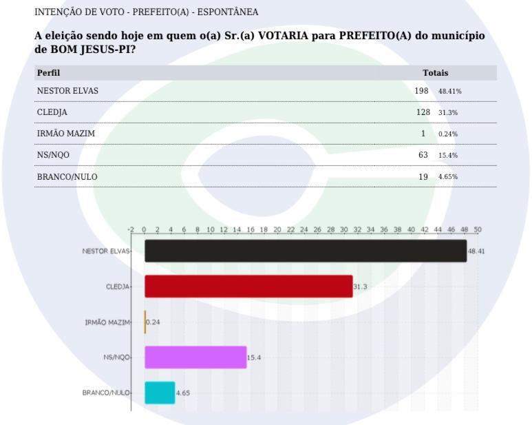 Nestor Elvas deve ser o próximo prefeito de Bom Jesus, diz pesquisa