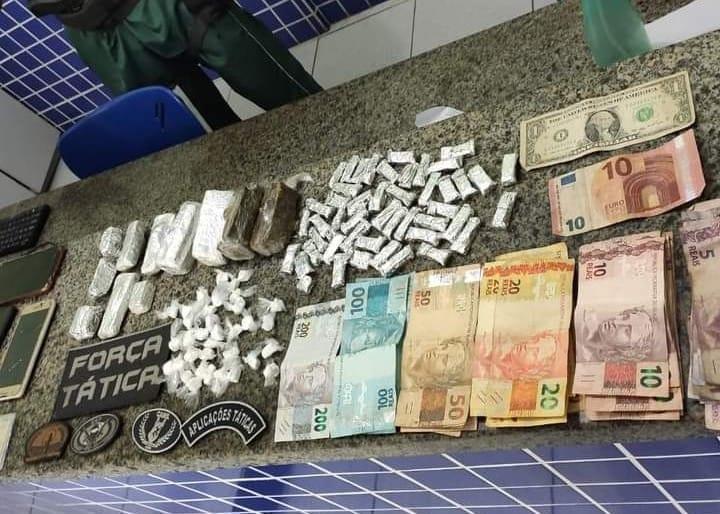 Material apreendidos pelos policiais da Força Tática em Parnaíba