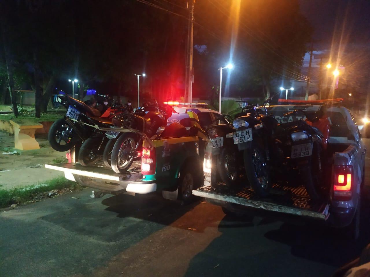 Motos apreendidas durante o "rolezinho"