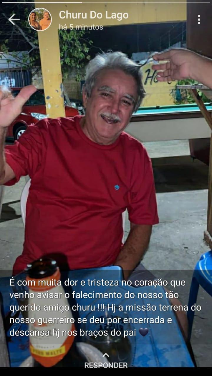 Seu Churu faleceu nesta sexta-feira, 5, vítima de Covid