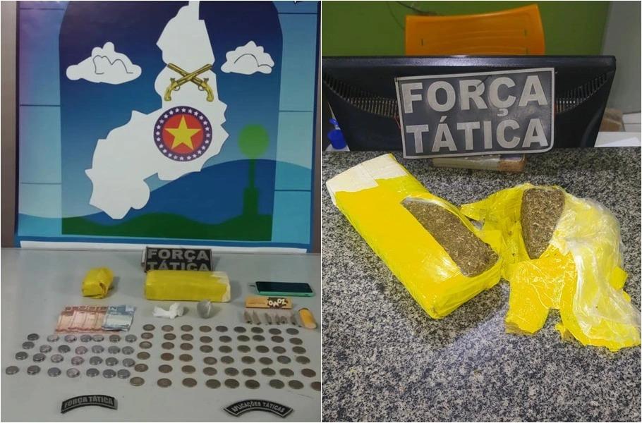 Material apreendido com o preso