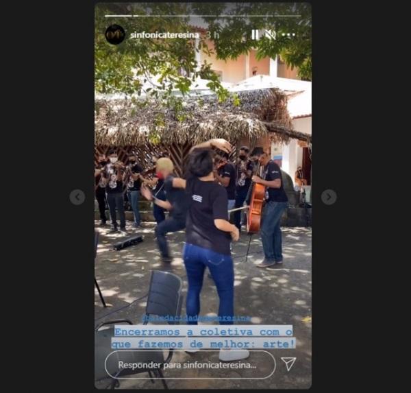 O encerramento da entrevista teve apresentações de dança e música
