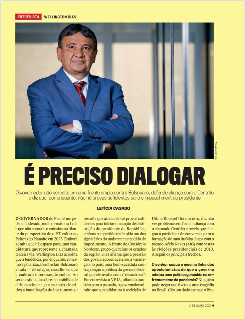 Wellington Dias é destaque na revista Veja