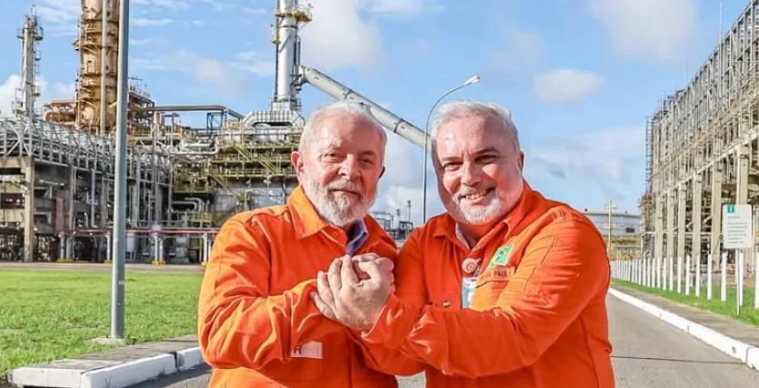 Lula e Jean Paul Prates na refinaria Abreu e Lima