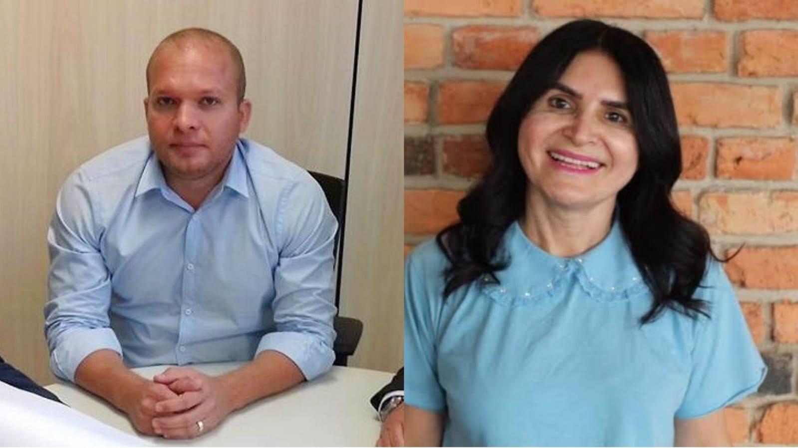 Ex-prefeito de Gilbués, Léo Matos (MDB) e ex-prefeita de Pio IX, Regina Coeli (PSB)