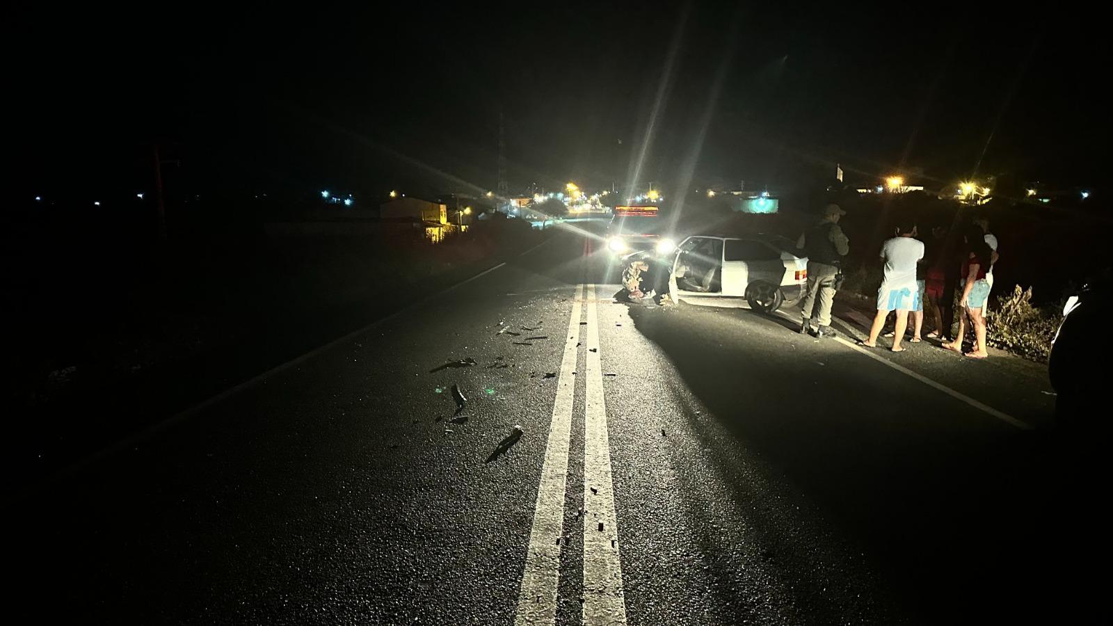 Idoso embriagado colide em caminhão na BR 316