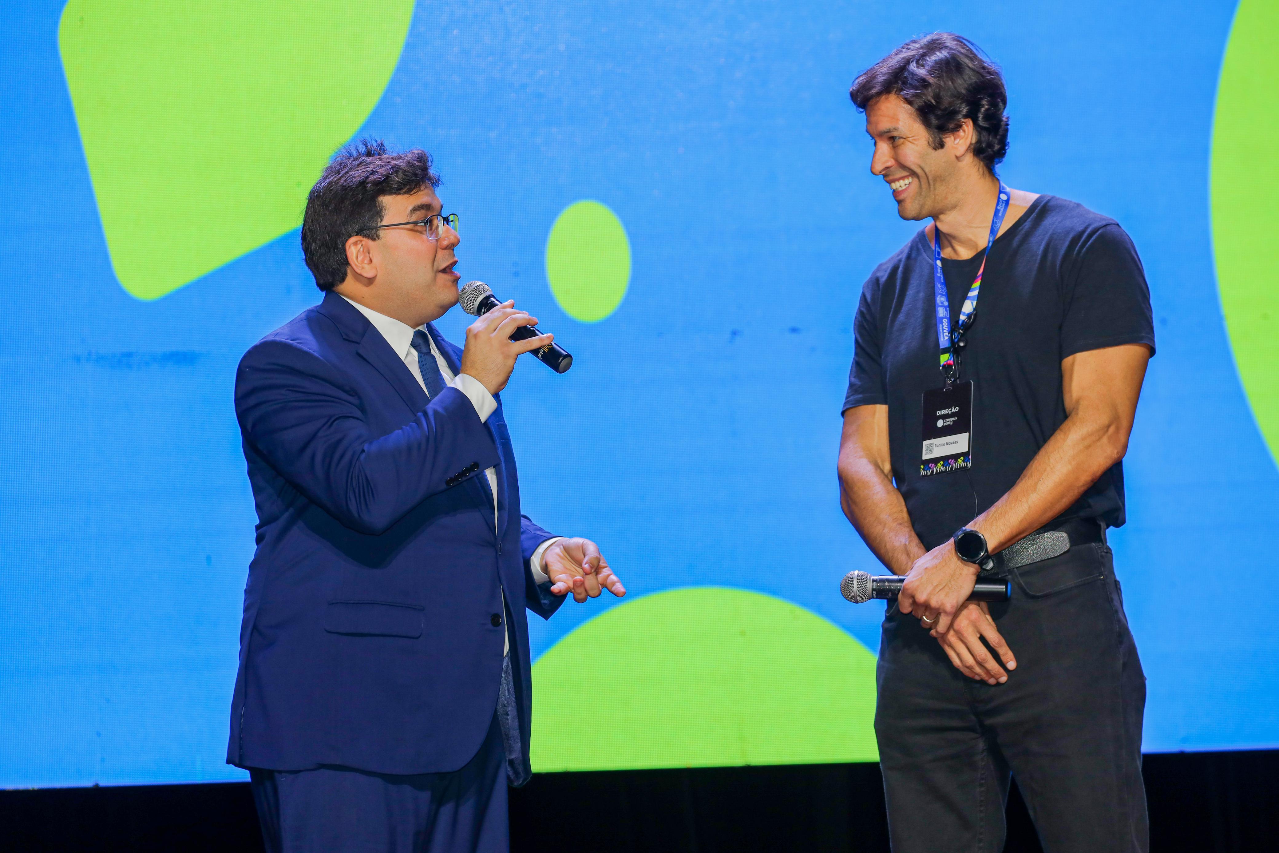 O governador Rafael Fonteles e Tonico Novaes, CEO da Campus Party Brasil