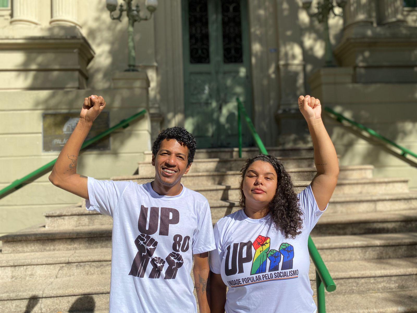 Santiago Belizário e Dara Dalila, pré-candidatos à prefeito e vice-prefeita, respectivamente