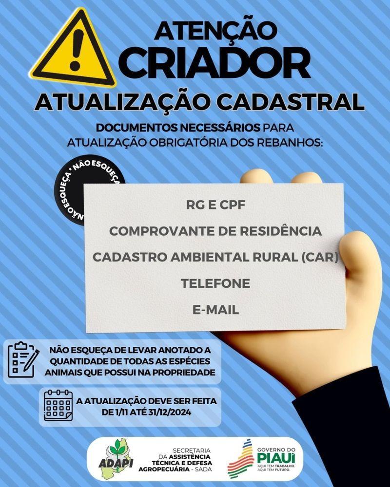 Campanha de atualização cadastral de produtores e rebanhos