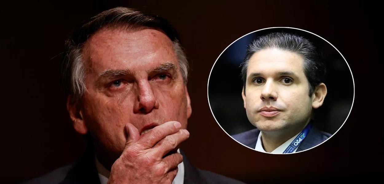 Jair Bolsonaro (à esq.) e Hugo Motta