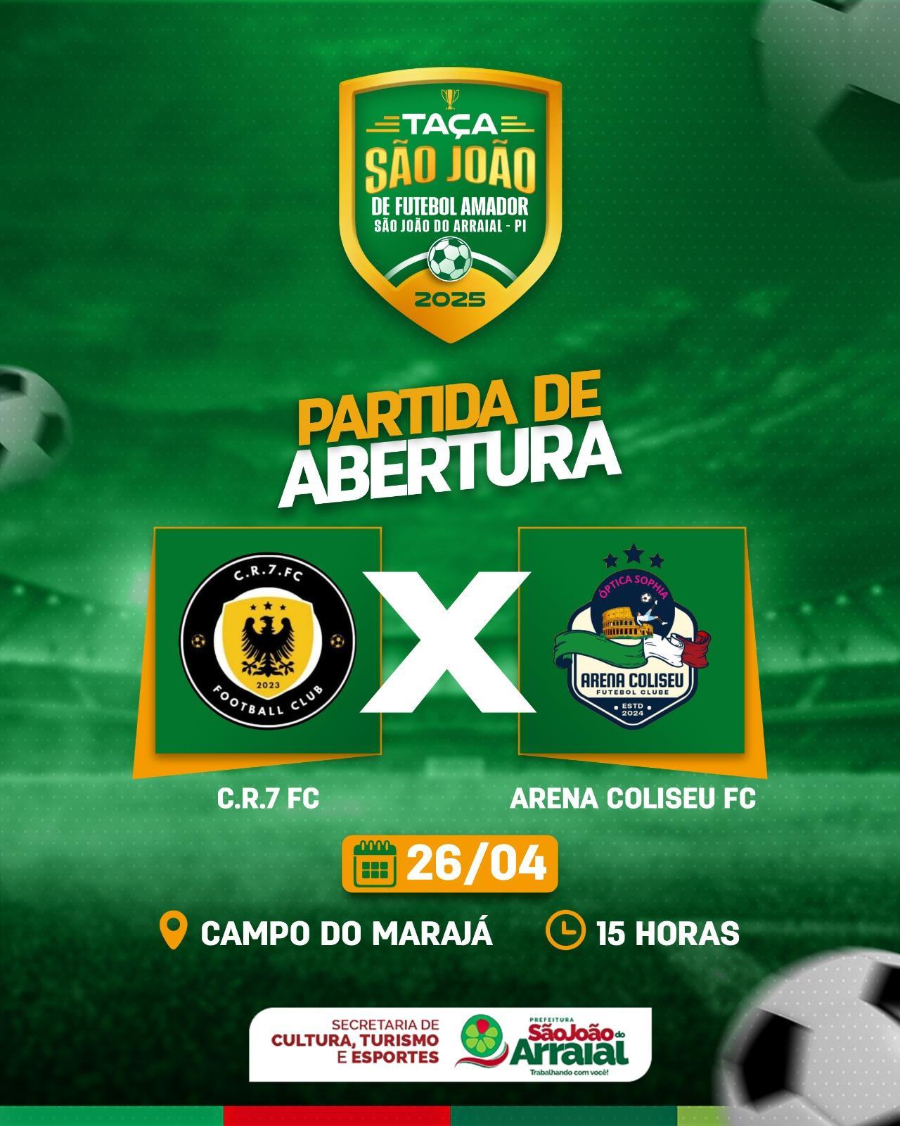 Jogo de abertura da Taça São João de Futebol Amador será neste sábado (26)