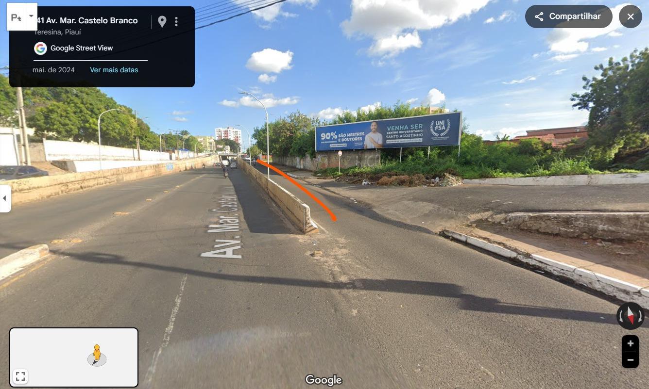 Trecho da alça do viaduto da avenida Higino Cunha que será interditado para obra de esgotamento