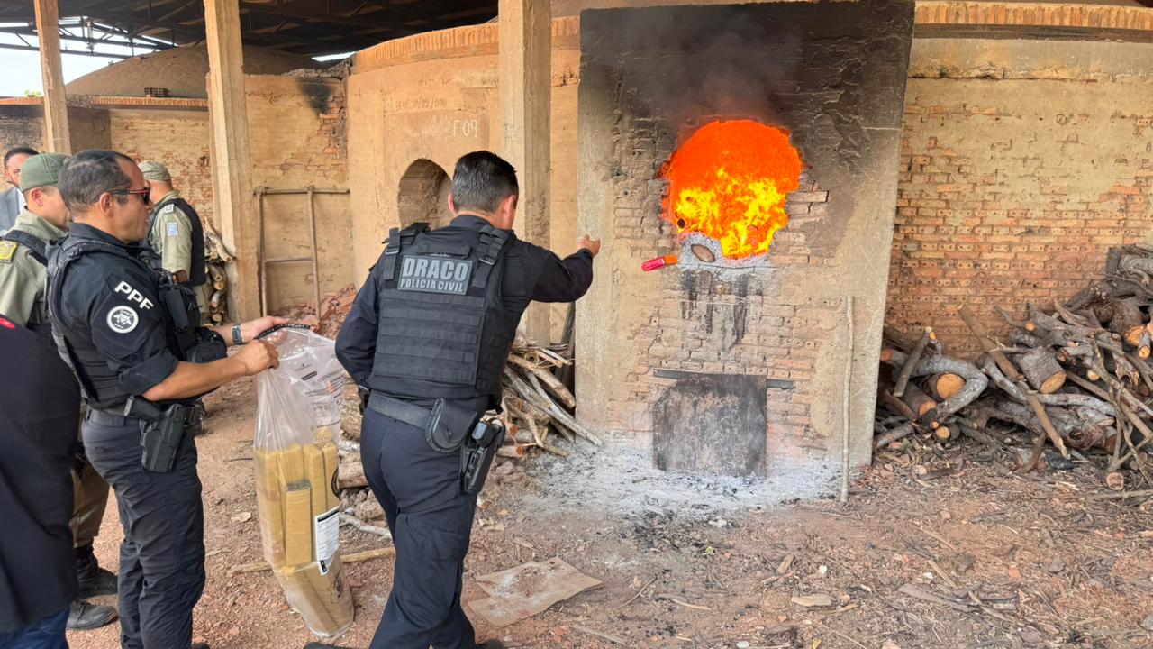 Drogas apreendidas em operações são incineradas sob supervisão de agentes da SSP-PI