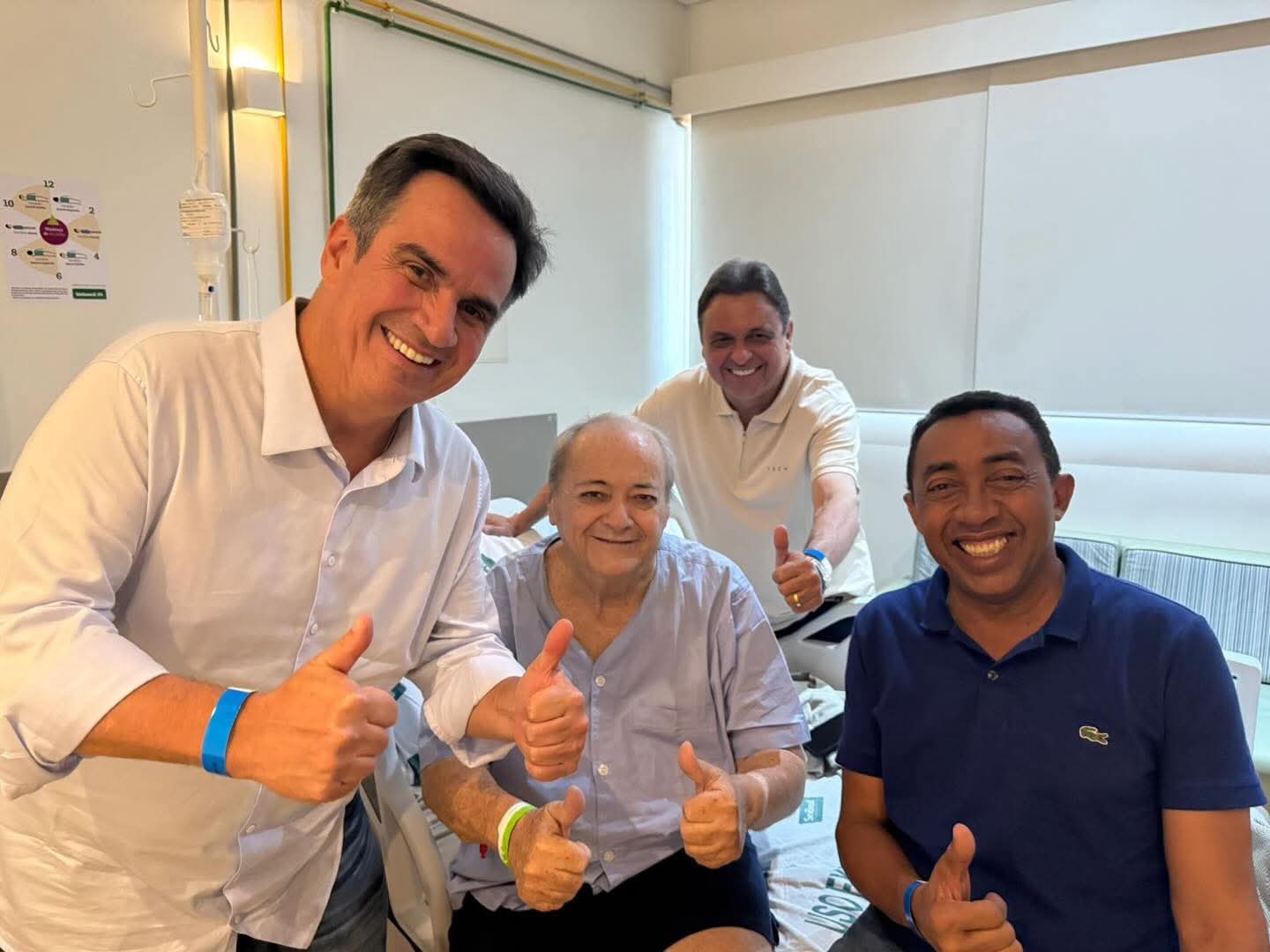 Ciro Nogueira afirmou que saiu da visita confiante e animado com o quadro clínico do prefeito