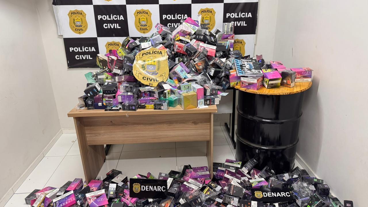Carga de cigarros eletrônicos avaliado em R$ 300 mil é apreendida pelo Denarc em Teresina